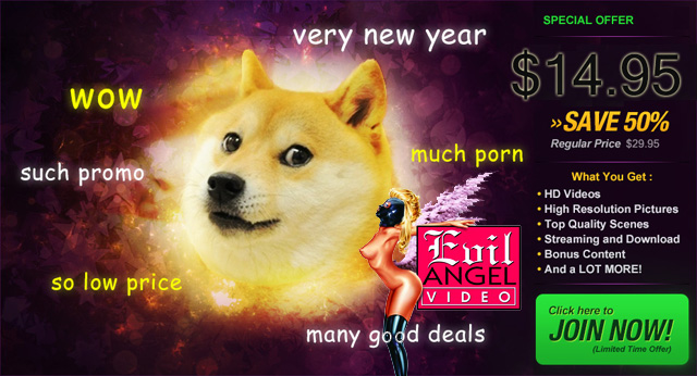 Evil Angel New Year Sale Thanks Doge!