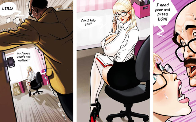 Professor Pinkus adult comic redhead schoolgirl blows teacher in class.