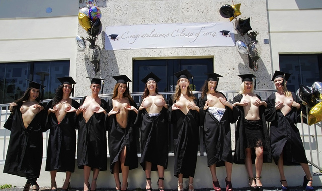 College Girls Flashing At Graduation