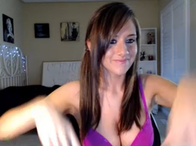 Cute busty girl next door hula hooping live on webcam.
