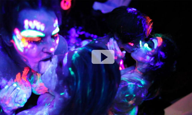 Glow in the dark blacklight lesbian body painting sex party with Karlee Grey, Abella Danger, Jada Stevens & Dana DeArmond in Sex Games from Evil Angel director Belladonna. PLAY VIDEO