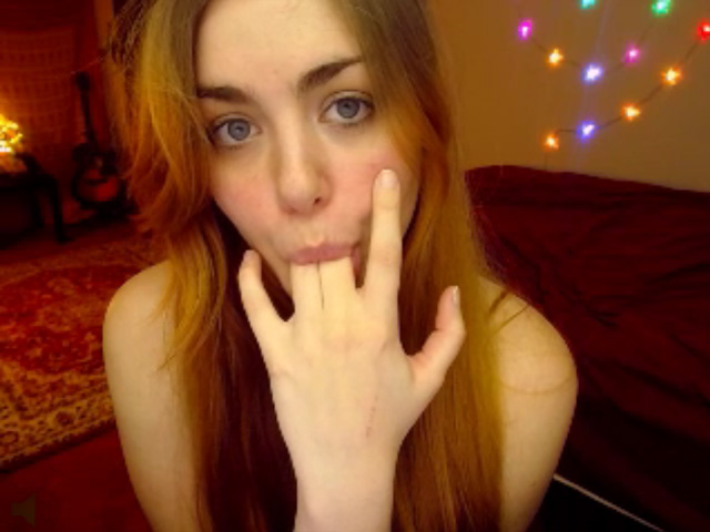 Horny natural cam girl cums hard masturbating on vibrator.
