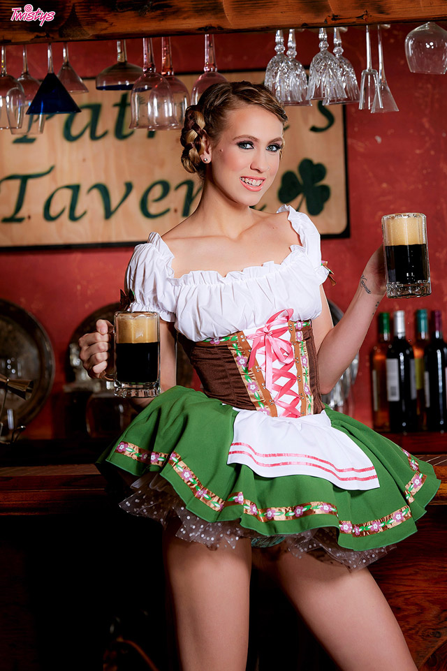 Stefanie Joy Twistys Treat of the Month March 2016 gives you a St. Patrick's Day Pint.