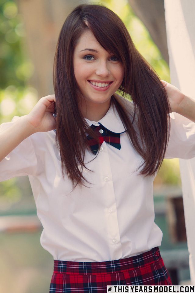 Marissa real Catholic schoolgirl 18 years old nude photo shoot for ThisYearsModel.