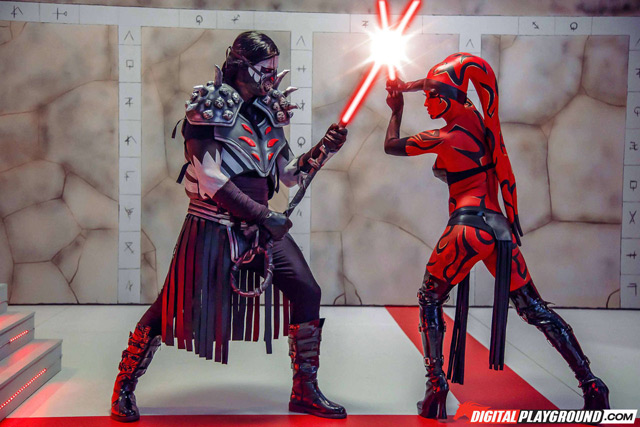Darth Talon fucked by Darth Krayt porn One Sith xxx parody Star Wars spoof starring Kleio Valentien in lightsaber fight, sex & facial!