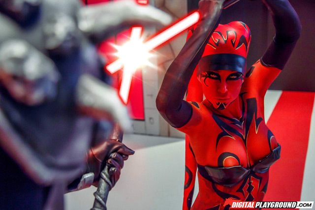 Darth Talon fucked by Darth Krayt porn One Sith xxx parody Star Wars spoof starring Kleio Valentien in lightsaber fight, sex & facial!
