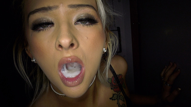 Petite blonde 19 year old tattoo teen interracial bbc gloryhole swallows tons of cum Nyla.
