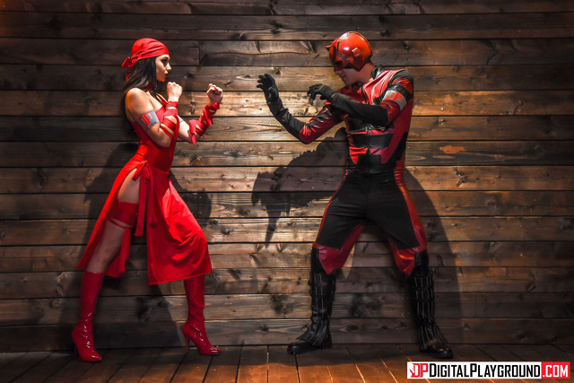 Defenders XXX parody Offenders Elektra Natchios & Daredevil Matt Murdoch Ariana Marie porn spoof DPxxx Digital Playground parodies.
