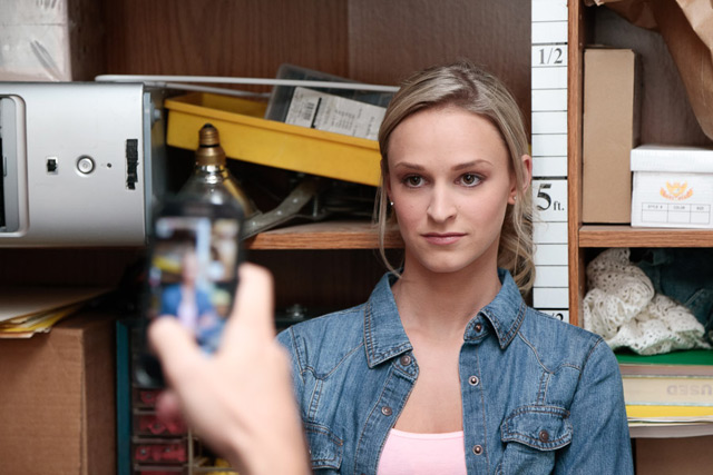Emma Hix caught shoplifting fucked bt the department officers at the mall for a break.