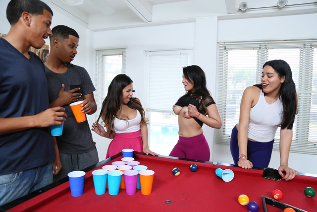 Reality Kings Spring Break college babes pong game threesome Autumn Falls & Khloe Kapri xxx party sex!