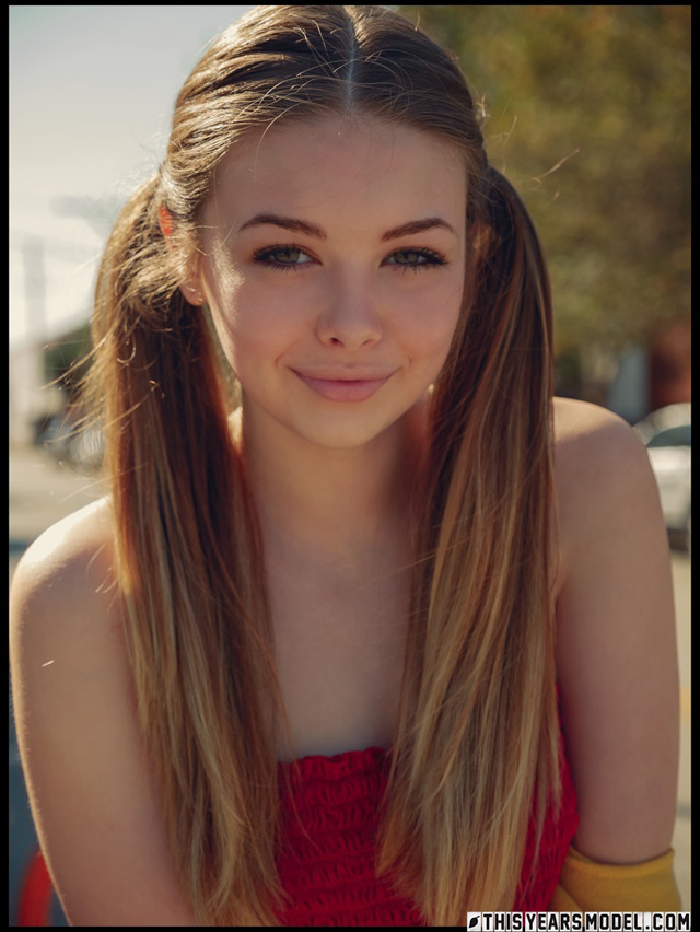 Summer time in the city with teen nude model Lana Lea on the block looking sex nude hottie TYM This Years Model.