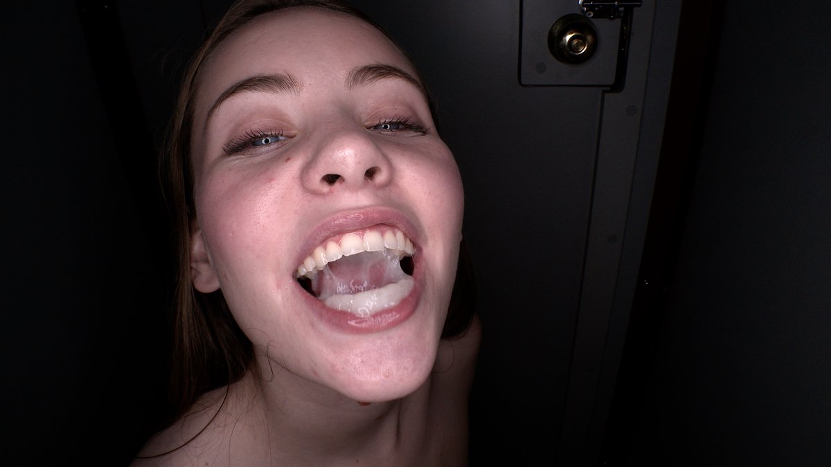 Teen gloryhole slut gobbles cum fucks strangers loves big IR dicks jizz swallow Gloryhole Swallow.