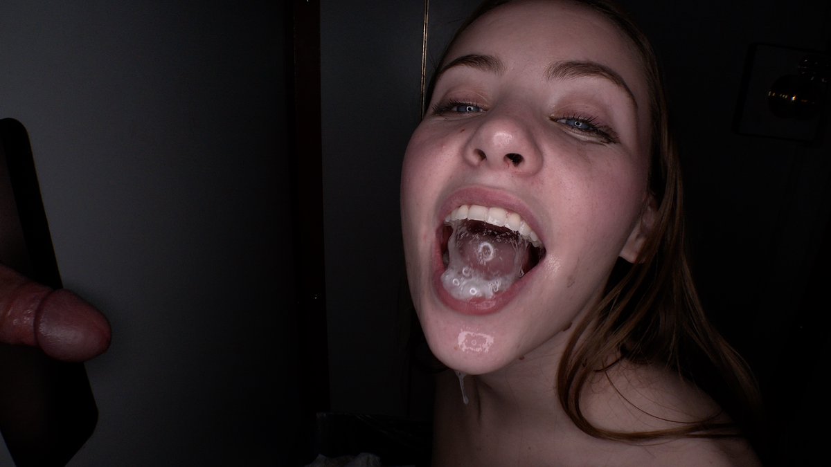 Teen gloryhole slut gobbles cum fucks strangers loves big IR dicks jizz swallow Gloryhole Swallow.