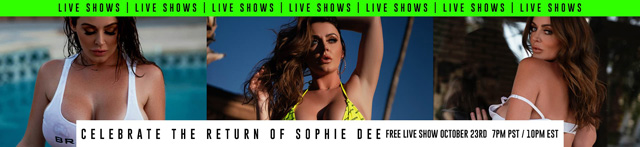 Sophie Dee Brazzers Live Show Big Tits Webcam ZZ Plus pornstar babe live on October 23, 2020 at 7pm PST and 10 pm EST. FREE to watch!