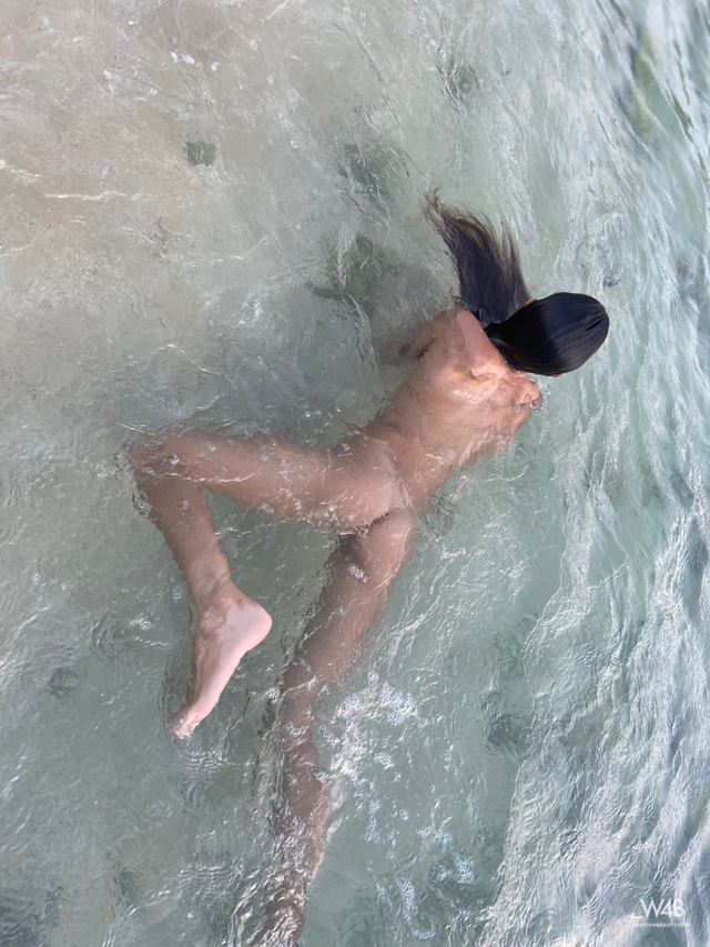Venezuelan babe Camila Luna swimming in the river naked skinnydipping beach masturbation W4B.