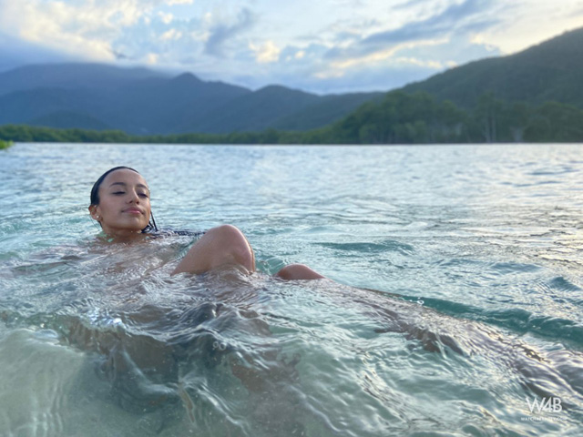Venezuelan babe Camila Luna swimming in the river naked skinnydipping beach masturbation W4B.