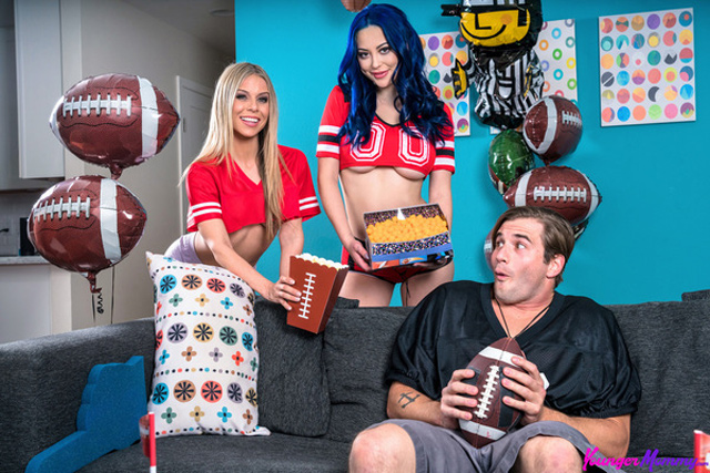 New porn site Younger Mommy launches from Nubiles Porn starring Eve Marlowe & Summer Vixen superbowl football porn xxx college milfs need love too in Mommies Game Plan.