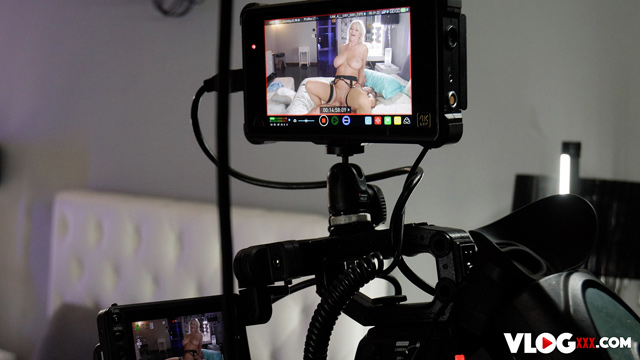 VlogXXX Behind the Scenes with pornstar London River while filming adult videos for Spizoo XXX.