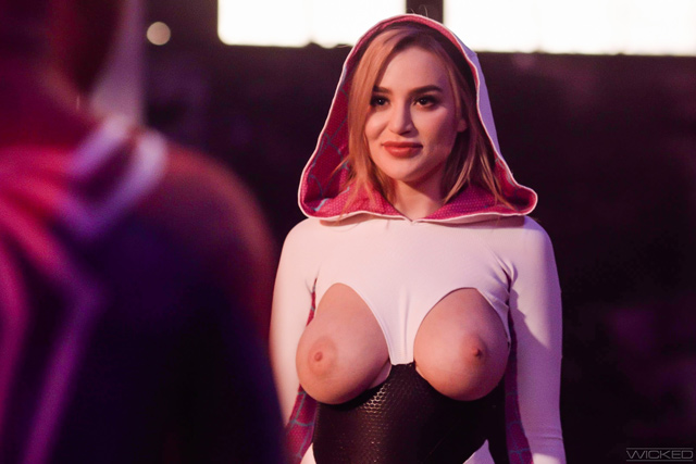 Peter Parker aka. Spiderman fucks Spider-Gwen in hot spidey sex in new slash ship porn parody SpideyPool XXX with Blake Blossom and Tyler Cruise in an Axel Braun Parody from Wicked.