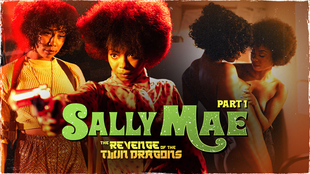 Sweet Sweet Sally Mae 2 debuts Sally Mae: The Revenge of the Twin Dragons part 1 premieres with Misty Stone & Cali Caliente in hot lesbian police sex with co-stars Ana Foxxx, Isiah Maxwell from director Ricky Greenwood exclusive at Adult Time.