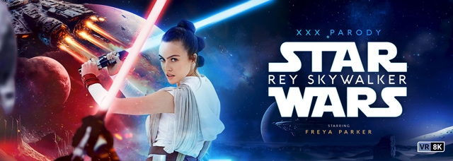 Rey Skywalker XXX new Star Wars porn parody in 8K VR starring Freya Parker virtual reality cosplay spoof VR Conk.