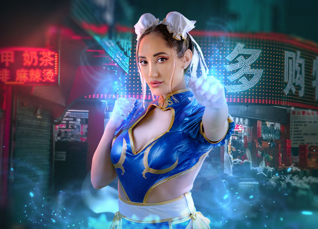 Street Fighter XXX Chun-Li porn parody in 8K VR virtual reality ChunLi spoof sex starring Chloe Amour from VR Conk.