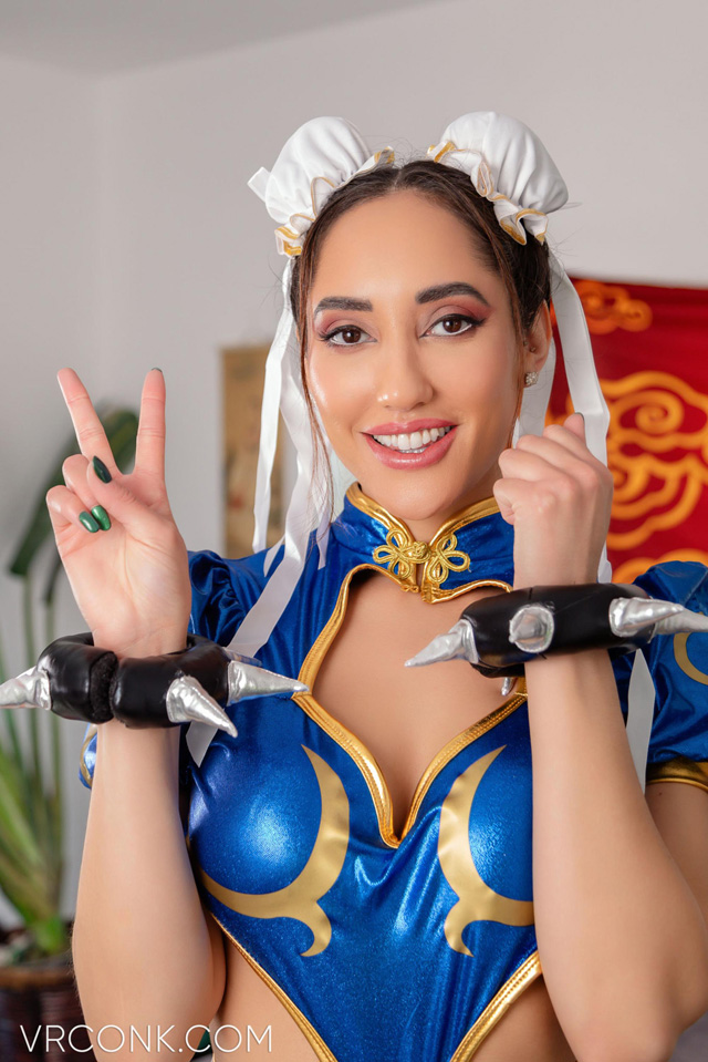 Street Fighter XXX Chun-Li porn parody in 8K VR virtual reality ChunLi spoof sex starring Chloe Amour from VR Conk.