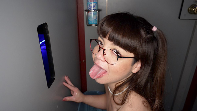 Adorable petite teen in glasses Mochi Mona gloryhole blowjobs, cum swallowing & creampies! Happy teen sucks and fucks strangers and plays in the cumshots as she rubs cum all over her chest in Gloryhole Swallow as seen on Porn Corporation.