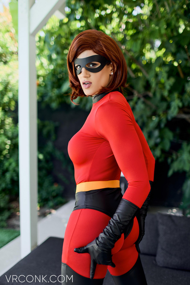 The Incredibles xxx porn parody Helen Parr cosplay Elastigirl VR sex virtual reality anal porn with Penny Barber in VR Conk as seen on Porn Corporation.