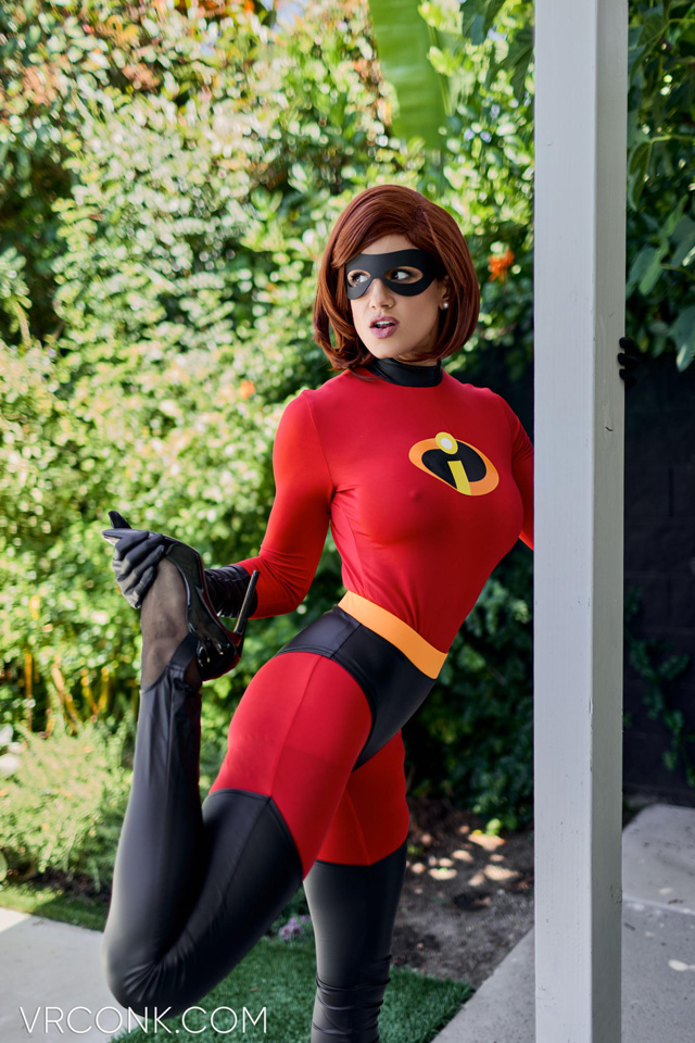 The Incredibles xxx porn parody Helen Parr cosplay Elastigirl VR sex virtual reality anal porn with Penny Barber in VR Conk as seen on Porn Corporation.