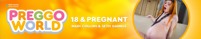 New porn site Preggo World from Adult Time debuts 18 and Pregnant starring Madi Collins redhead school girl teen impregnated by Teacher Seth Gamble in fetish fantasy sex as seen on Porn Corporation.