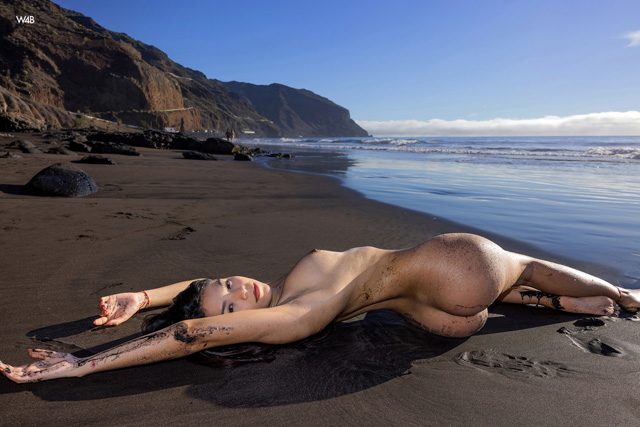 Beautiful happy babe Sky Moon day at the nude beach skinny dipping, masturbating and swimming naked in the Atlantic Ocean in Watch4Beauty as seen on Porn Corporation.