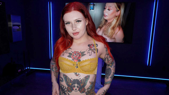 Tattooed redhead model LetLovelessLive in her first gangbang in hardcore group sex with interracial big dick creampies in tattoo porn from Cumpsters as seen on Porn Corporation.