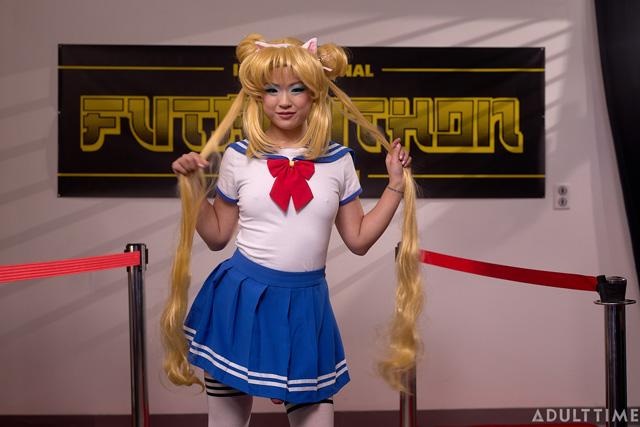 Futa World Futakuthon cosplay convention sexy cosplayer fan Jewelz Blu fucks Lulu Chu in Sailor Moon and Sailor Scout outfits in futanari porn with Codi Vore in threesome from Adult Time as seen on Porn Corporation.
