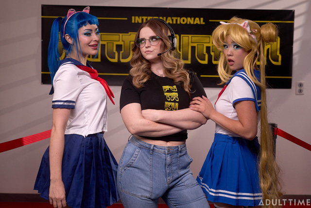 Futa World Futakuthon cosplay convention sexy cosplayer fan Jewelz Blu fucks Lulu Chu in Sailor Moon and Sailor Scout outfits in futanari porn with Codi Vore in threesome from Adult Time as seen on Porn Corporation.