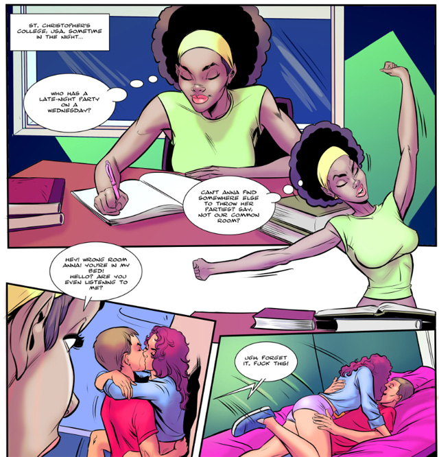 Slime Freak, the Slime Traveler origin story comic porn story for adults, alien superhero vigilante college bimbo Bot Comics on Porn Corporation from author DeLonge and illustrator JJ McQuade.