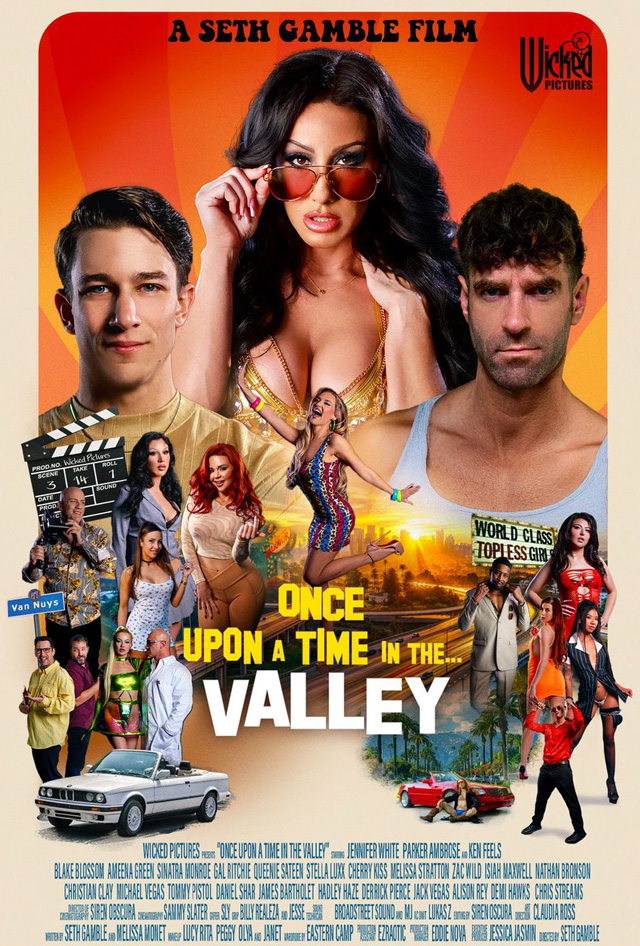 Once Upon A Time In The Valley premieres from Wicked director Seth Gamble starring Jennifer White, Sinatra Monroe, Stella Luxx, Blake Blossom, Queenie Sateenie, Melissa Stratto, Cherry Kiss, and more as seen on Porn Corp.